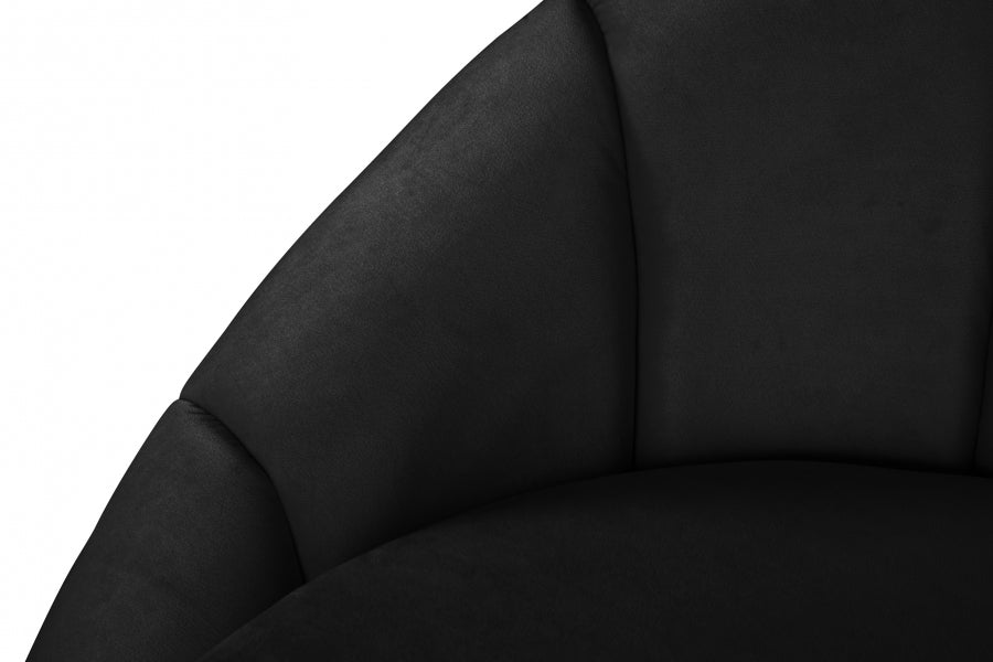 Shelly Black Velvet Chair from Meridian - Luna Furniture