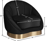 Shelly Black Velvet Chair from Meridian - Luna Furniture