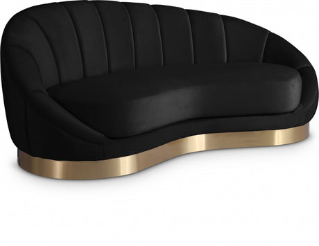 Shelly Black Velvet Chaise from Meridian - Luna Furniture