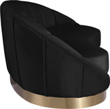 Shelly Black Velvet Chaise from Meridian - Luna Furniture