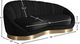 Shelly Black Velvet Chaise from Meridian - Luna Furniture