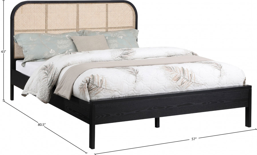 Siena Black Ash Wood Full Bed from Meridian - Luna Furniture