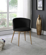 Skylar Black Velvet Dining Chair, Set of 2 from Meridian - Luna Furniture