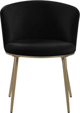 Skylar Black Velvet Dining Chair, Set of 2 from Meridian - Luna Furniture