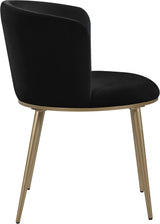 Skylar Black Velvet Dining Chair, Set of 2 from Meridian - Luna Furniture