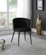 Skylar Black Velvet Dining Chair, Set of 2 from Meridian - Luna Furniture