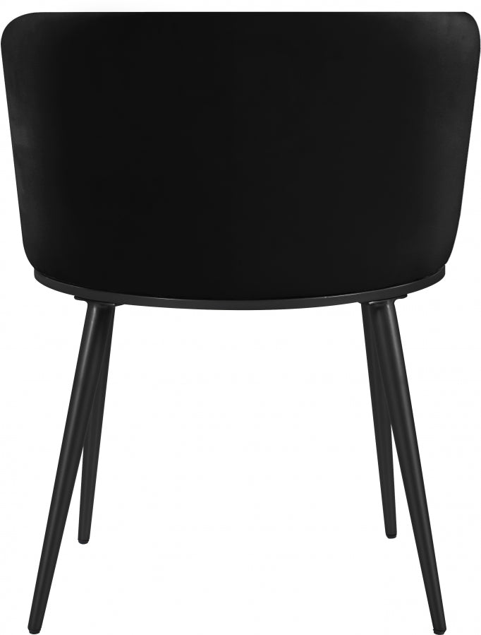 Skylar Black Velvet Dining Chair, Set of 2 from Meridian - Luna Furniture