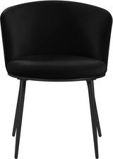 Skylar Black Velvet Dining Chair, Set of 2 from Meridian - Luna Furniture