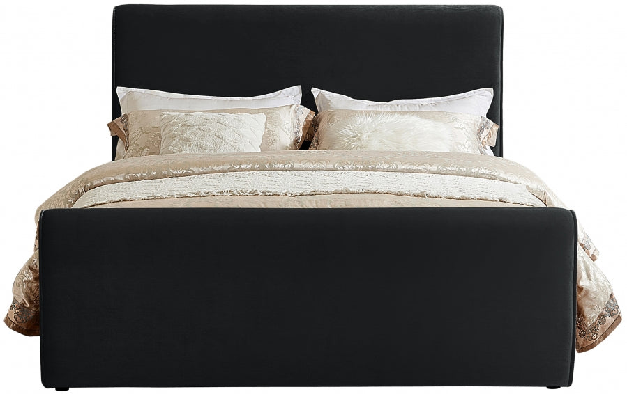 Black Sloan Velvet King Bed from Meridian - Luna Furniture