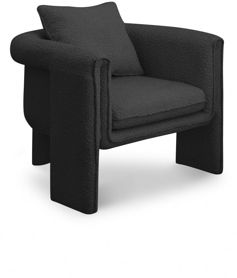 Black Stylus Boucle Accent Chair from Meridian - Luna Furniture