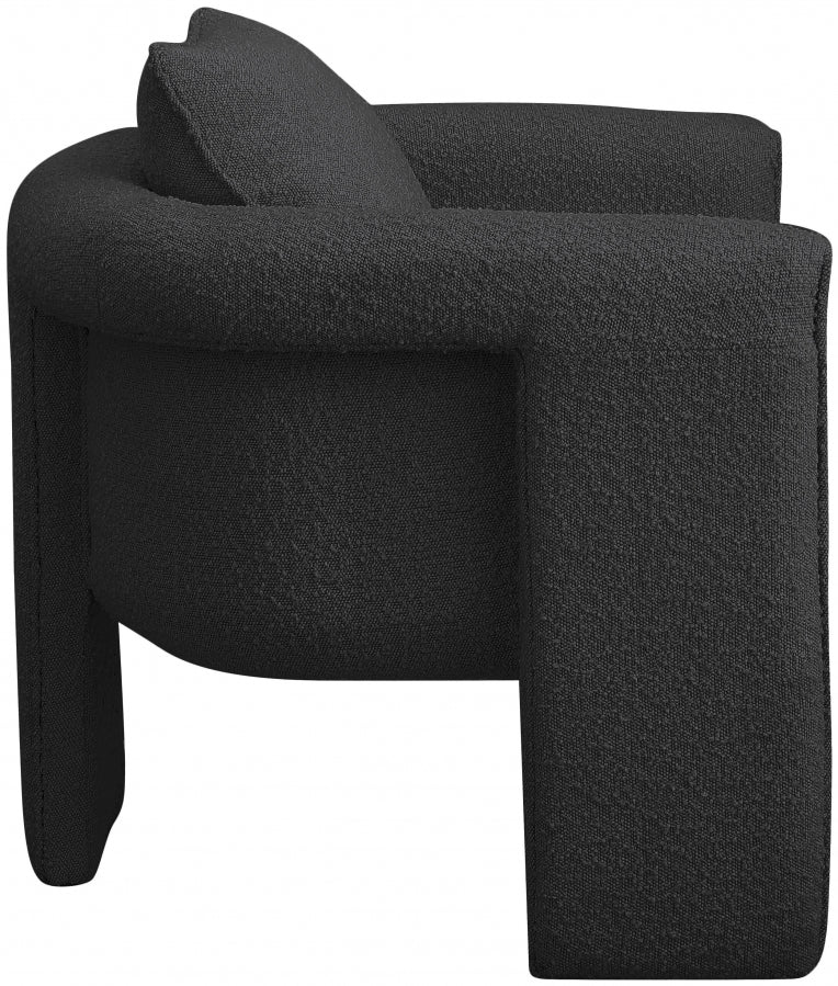 Black Stylus Boucle Accent Chair from Meridian - Luna Furniture