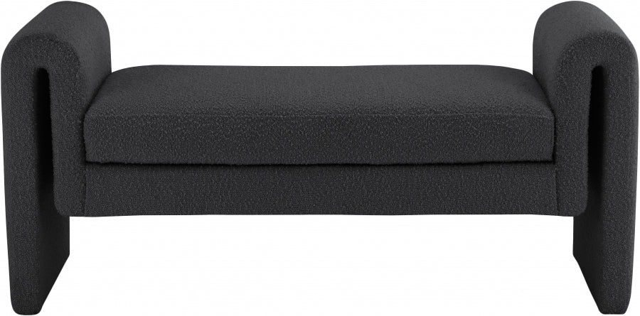 Stylus Black Boucle Fabric 51" Bench from Meridian - Luna Furniture