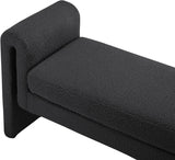 Stylus Black Boucle Fabric 51" Bench from Meridian - Luna Furniture