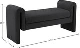 Stylus Black Boucle Fabric 51" Bench from Meridian - Luna Furniture