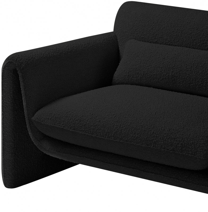 Black Stylus Boucle Fabric Chair from Meridian - Luna Furniture