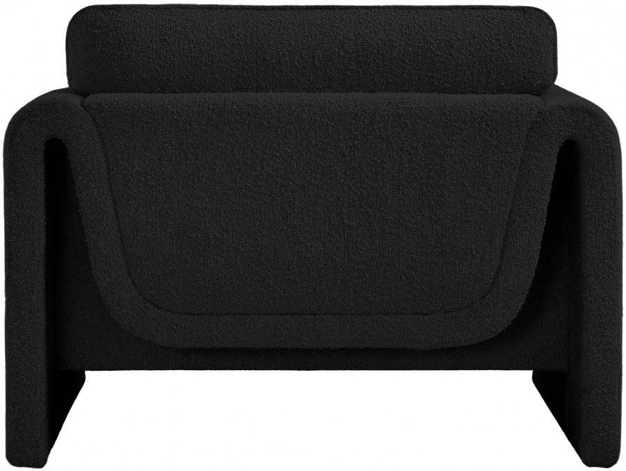 Black Stylus Boucle Fabric Chair from Meridian - Luna Furniture