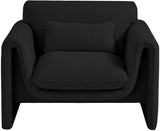 Black Stylus Boucle Fabric Chair from Meridian - Luna Furniture