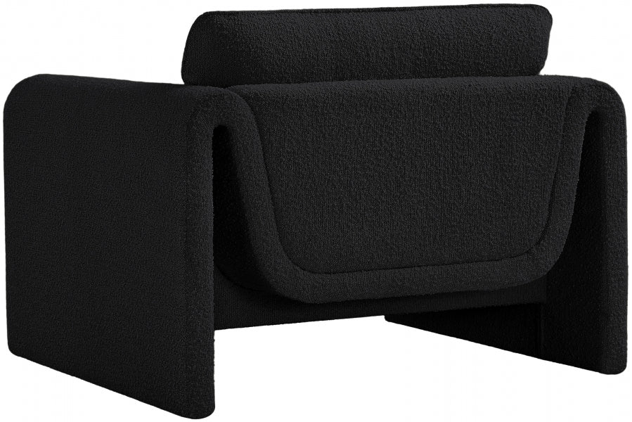 Black Stylus Boucle Fabric Chair from Meridian - Luna Furniture