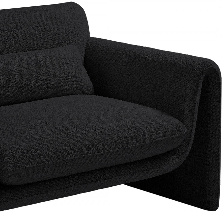 Black Stylus Boucle Fabric Chair from Meridian - Luna Furniture