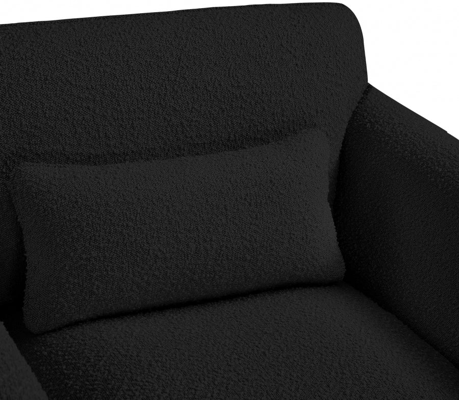 Black Stylus Boucle Fabric Chair from Meridian - Luna Furniture