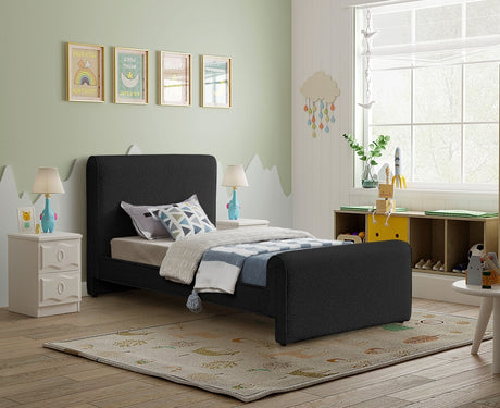 Black Stylus Boucle Fabric Twin Bed from Meridian - Luna Furniture