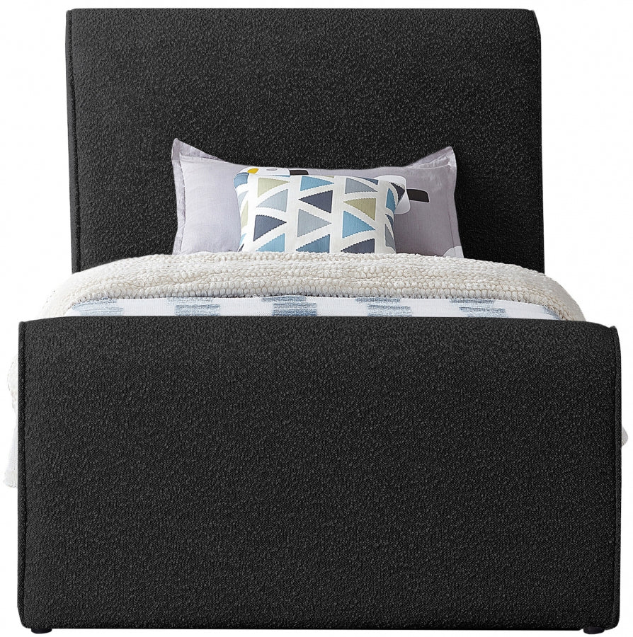 Black Stylus Boucle Fabric Twin Bed from Meridian - Luna Furniture