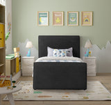 Black Stylus Boucle Fabric Twin Bed from Meridian - Luna Furniture