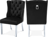 Suri Black Velvet Dining Chair from Meridian - Luna Furniture