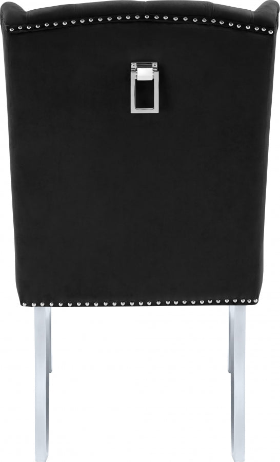 Suri Black Velvet Dining Chair from Meridian - Luna Furniture