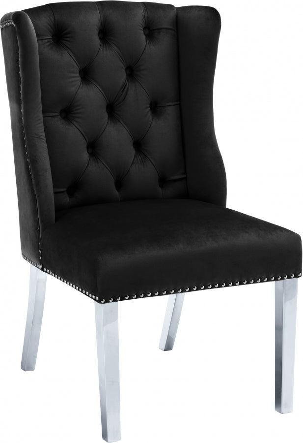 Suri Black Velvet Dining Chair from Meridian - Luna Furniture