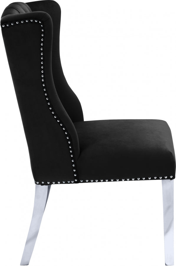 Suri Black Velvet Dining Chair from Meridian - Luna Furniture