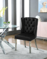 Suri Black Velvet Dining Chair from Meridian - Luna Furniture