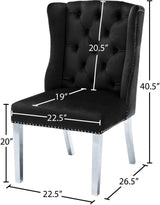 Suri Black Velvet Dining Chair from Meridian - Luna Furniture