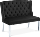 Suri Black Velvet Settee Bench from Meridian - Luna Furniture