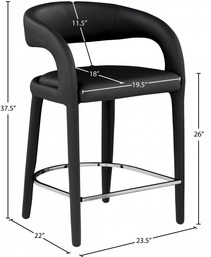 Sylvester Black Faux Leather Counter Stool from Meridian - Luna Furniture