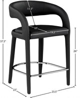 Sylvester Black Faux Leather Counter Stool from Meridian - Luna Furniture