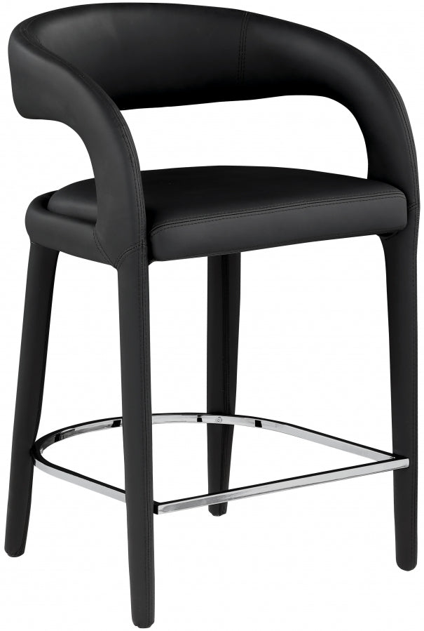 Sylvester Black Faux Leather Counter Stool from Meridian - Luna Furniture