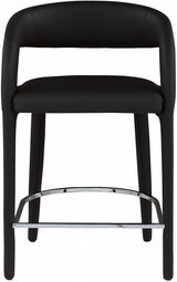 Sylvester Black Faux Leather Counter Stool from Meridian - Luna Furniture