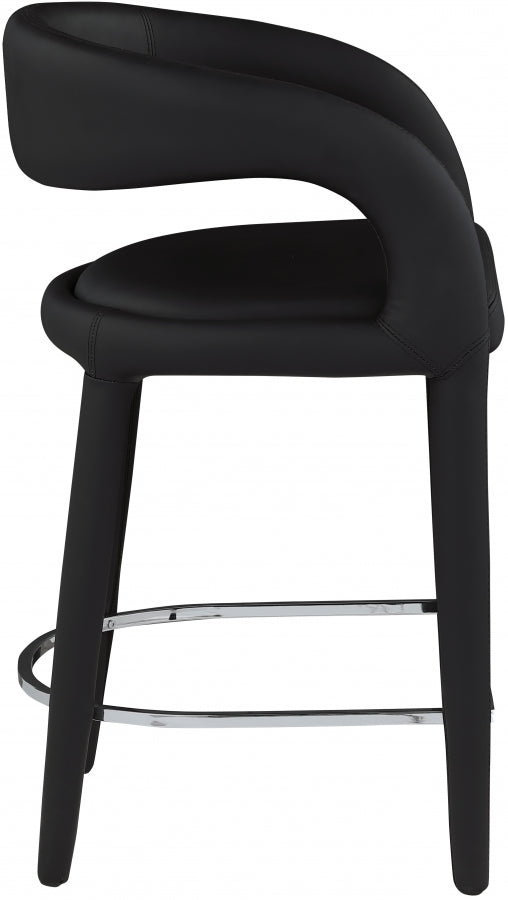 Sylvester Black Faux Leather Counter Stool from Meridian - Luna Furniture