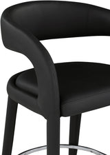 Sylvester Black Faux Leather Counter Stool from Meridian - Luna Furniture