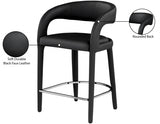 Sylvester Black Faux Leather Counter Stool from Meridian - Luna Furniture