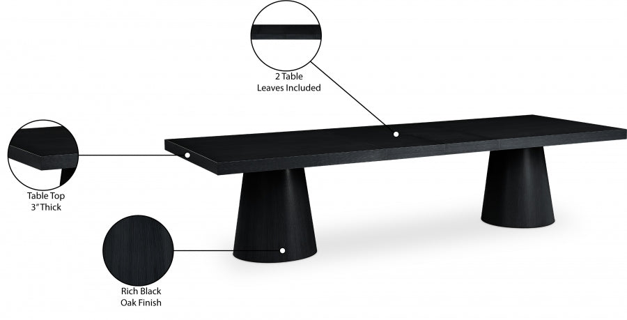 Tavolo Black Oak Dining Table from Meridian - Luna Furniture