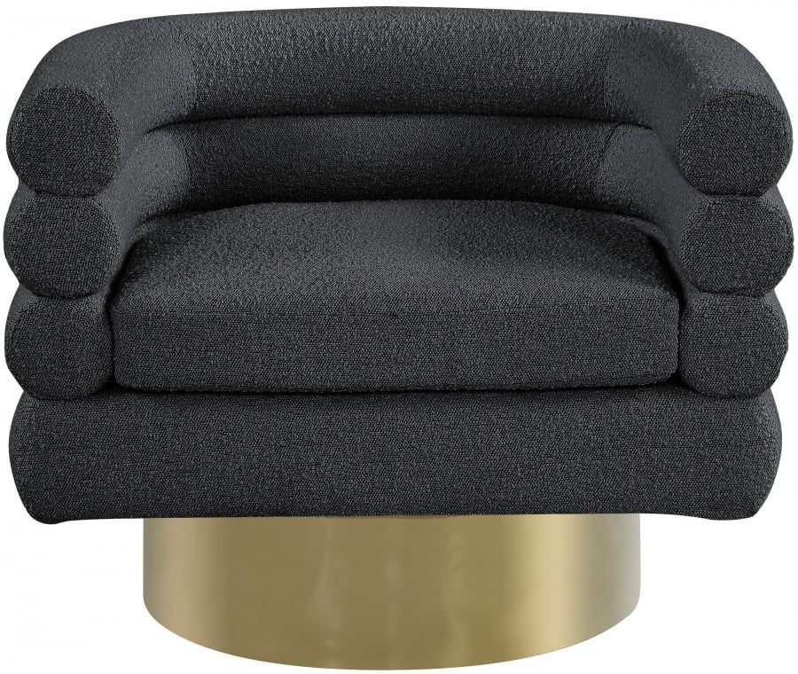 Tessa Black Boucle Fabric Accent Chair from Meridian - Luna Furniture