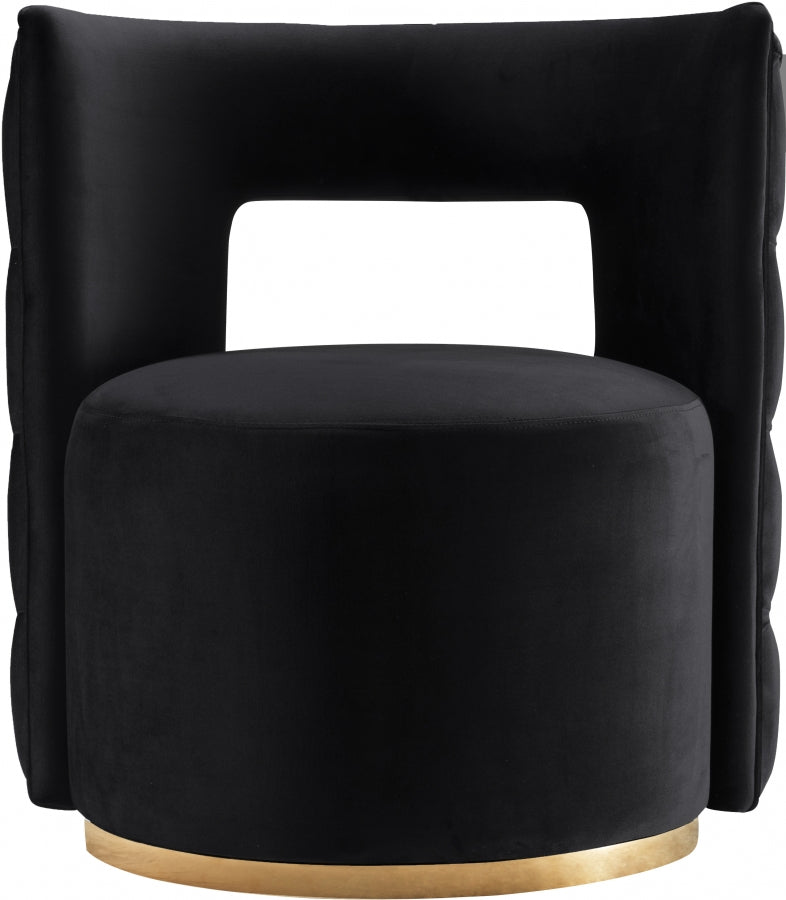 Theo Black Velvet Accent Chair from Meridian - Luna Furniture