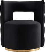 Theo Black Velvet Accent Chair from Meridian - Luna Furniture