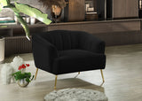 Tori Black Velvet Chair from Meridian - Luna Furniture