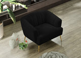 Tori Black Velvet Chair from Meridian - Luna Furniture