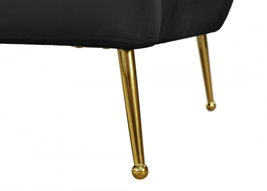 Tori Black Velvet Chair from Meridian - Luna Furniture