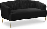 Tori Black Velvet Loveseat from Meridian - Luna Furniture