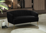 Tori Black Velvet Loveseat from Meridian - Luna Furniture